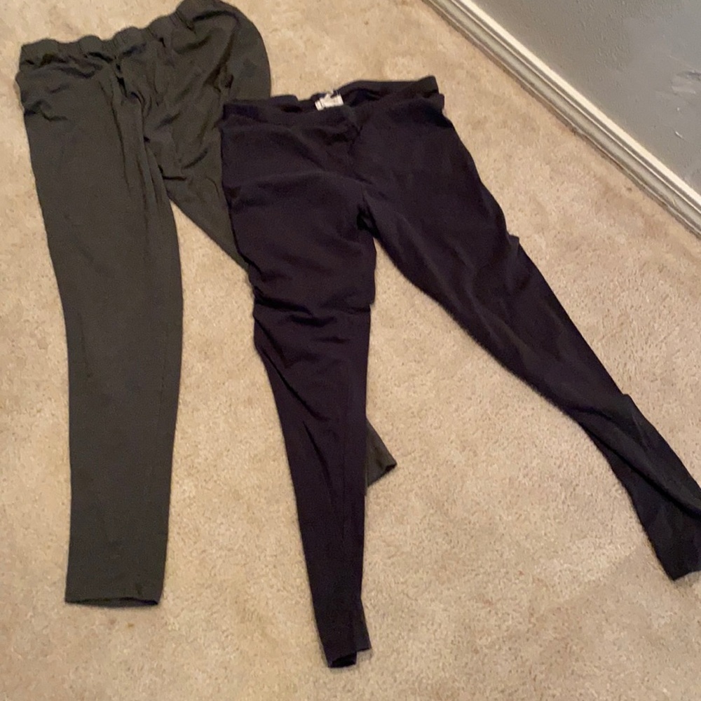 Two pair of gray leggings